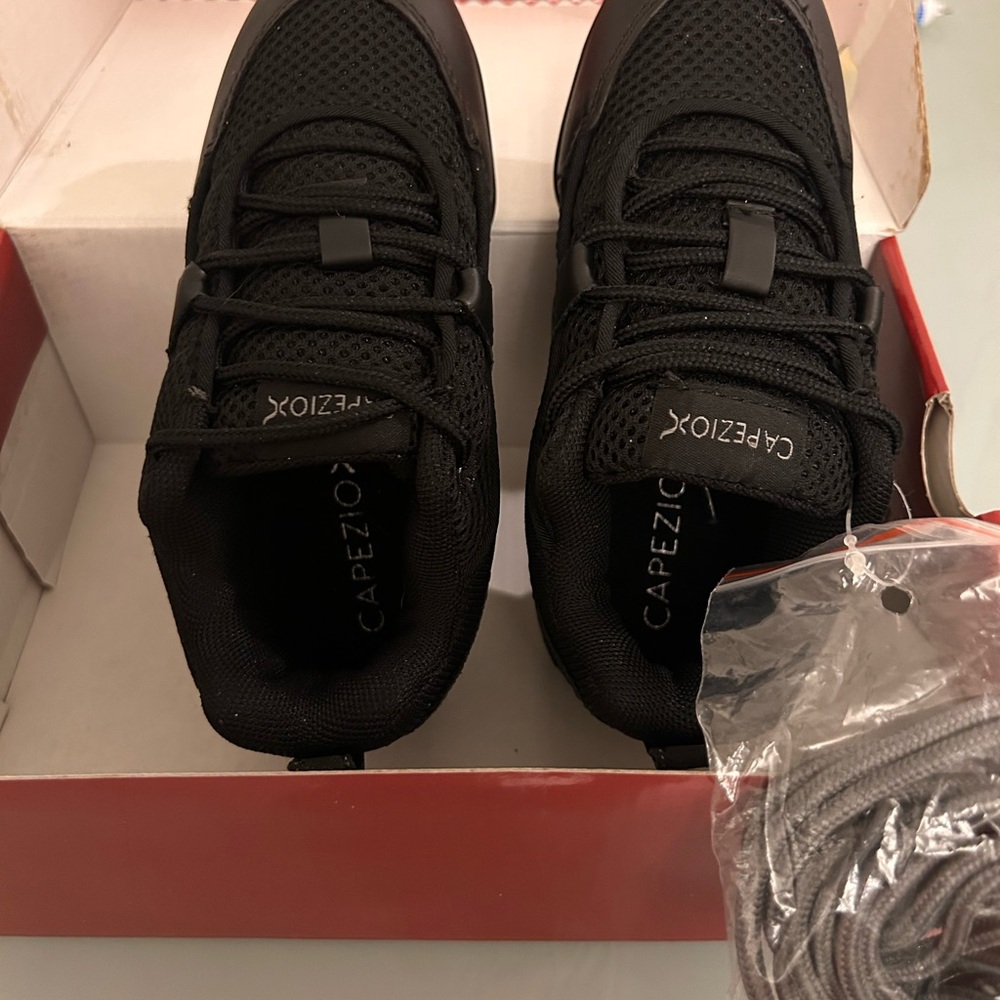 Capezio fierce black dance, jazz hip hop sneakers. Unisex boys or girls sneakers